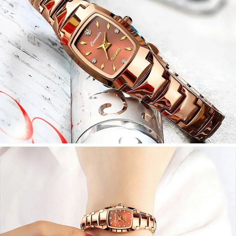 Tungsten Steel Watch For Women Waterproof And Simple Fashion Women's Wristwatch With Small Dial Ladies Quartz Analogue Watch