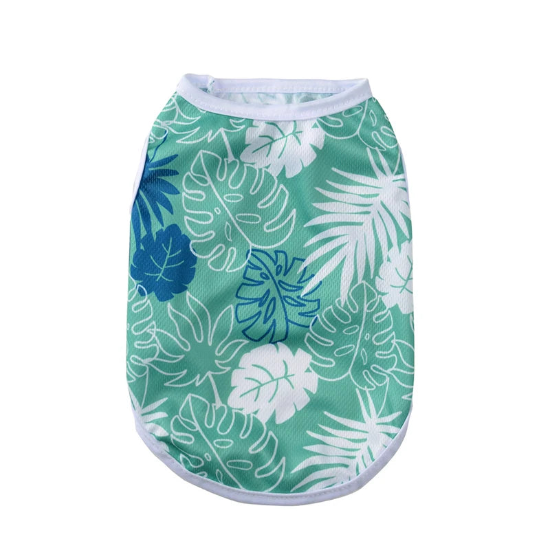 Summer Dog Vest Clothes For Small Medium Dogs Cats Breathable Hawaiian Beach Style Puppy T-shirt  Chihuahua Yorkshire Pug Coat