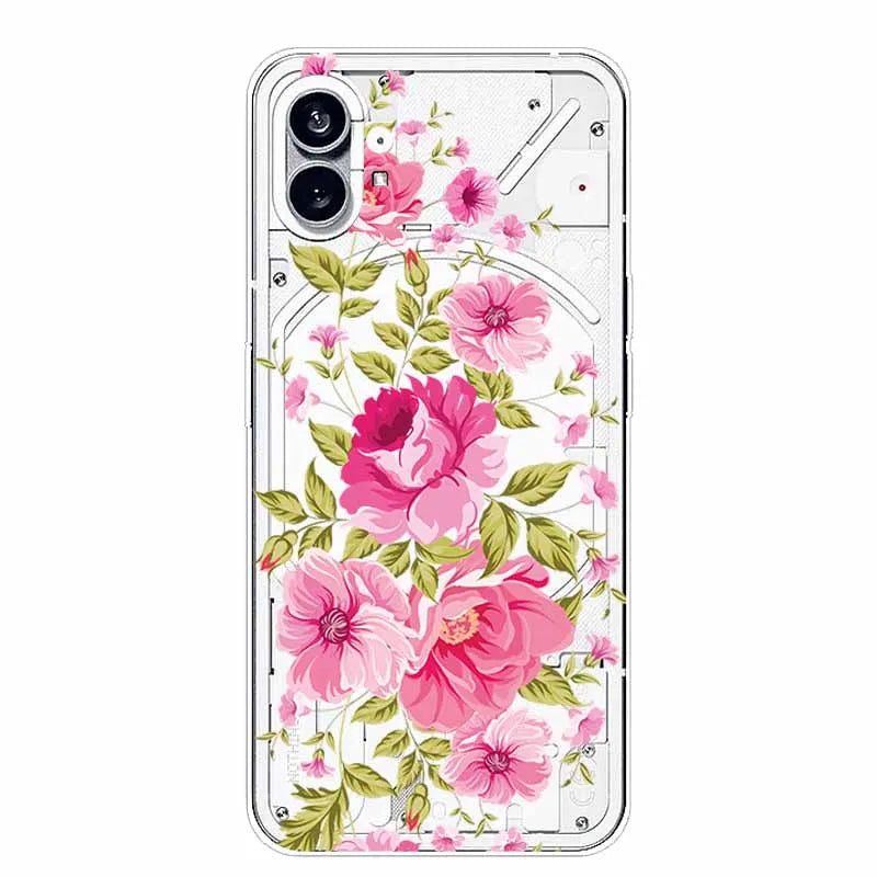 For Nothing Phone 1 2 Case Silicone Soft Cute Transparent Coque for Nothing Phone (2) TWO One Protective Funda Clear TPU Covers