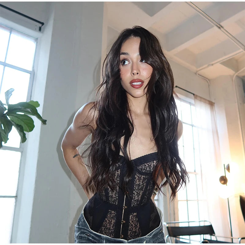 Sexy Lace Strapless Hollow Out Corset Women Bandage Party Wear Off Shoulder Slim Chic Vest Backless Sleeveless High Street Tops