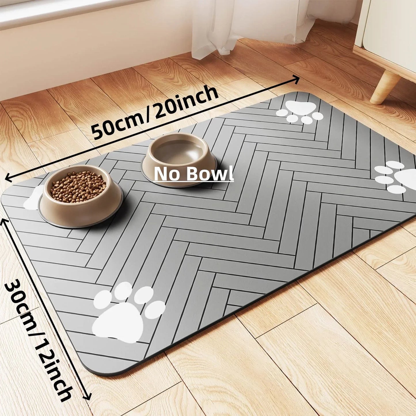 Pet Feeding Mat-Absorbent Pets Placemat for Food and Water Bowl, with Waterproof Rubber Backing, Quick Dry Water Mat for Dog Cat
