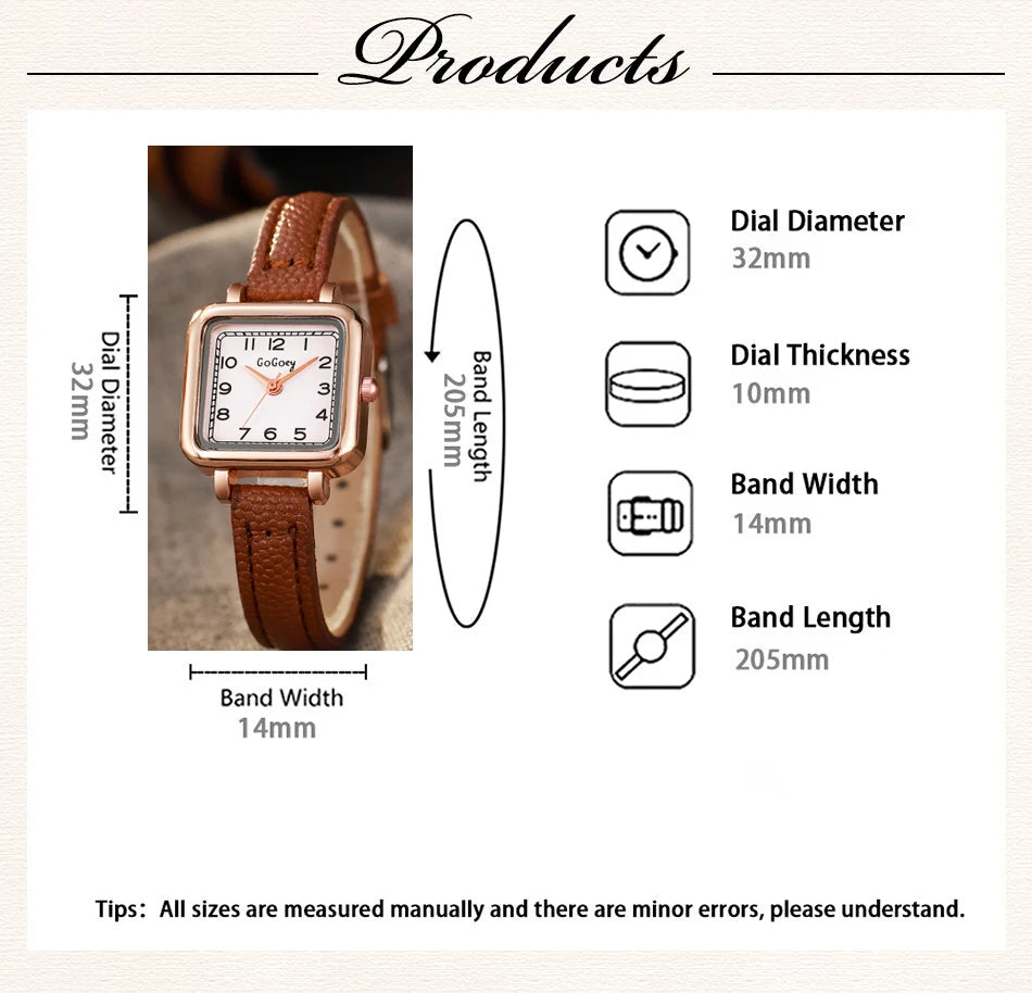 Simple Arabic Square Small Dial Quartz Belt Watch