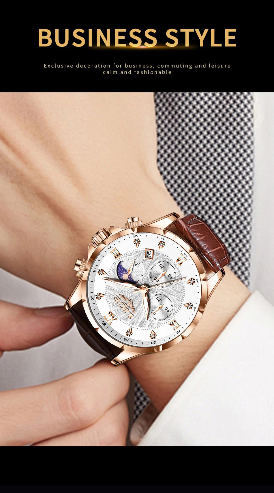 New Mens Watches LIGE Top Brand Luxury Leather Casual Quartz Watch Men's Sport Waterproof Clock Watch Relogios Masculino+Box