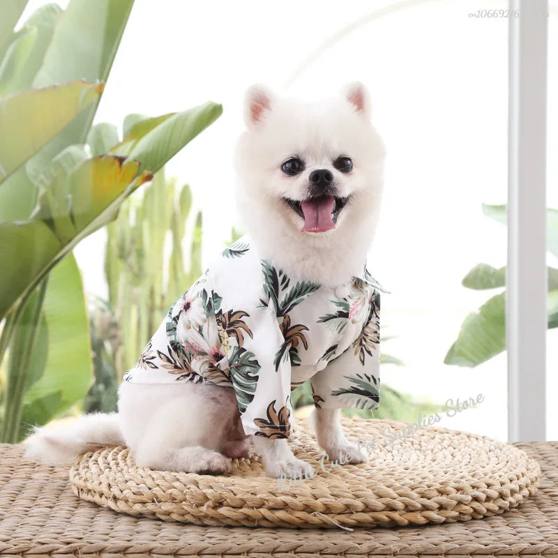 Pet Beach Pineapple Shirts Hawaiian Style Dog Cat Coat Vest Spring Summer Thin Breathable Puppy T-Shirt Clothes Fashion Costumes