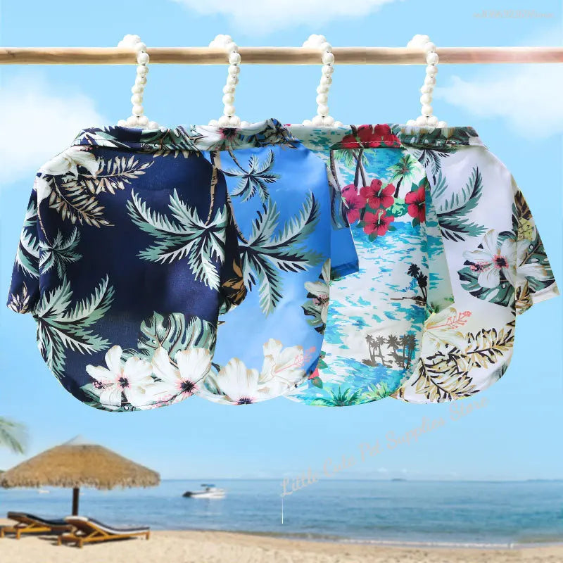 Pet Beach Pineapple Shirts Hawaiian Style Dog Cat Coat Vest Spring Summer Thin Breathable Puppy T-Shirt Clothes Fashion Costumes