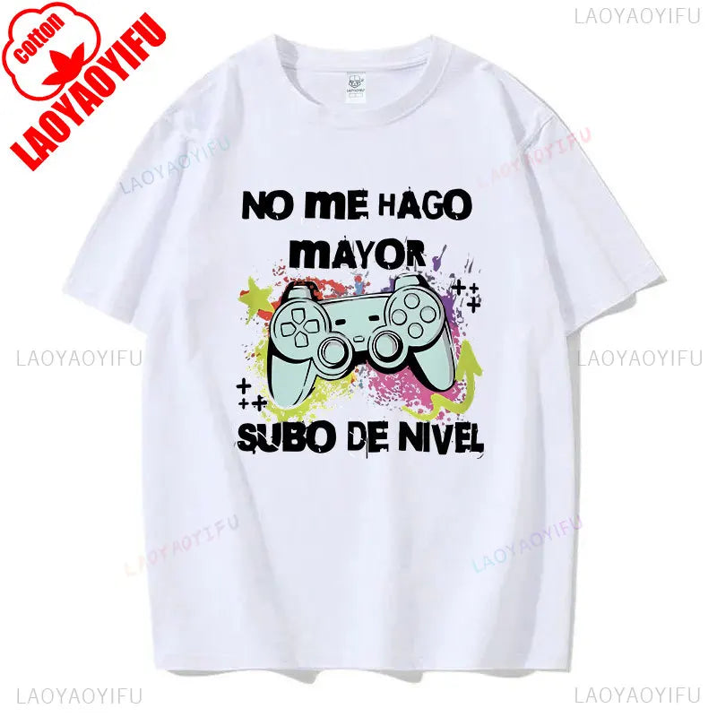 Funny I Don't Get Older I Up Printed T Shirt Retro Spanish Game Fans Geek Dad Gift Vintage T-shirt Fashion Cotton Man's Tee Tops
