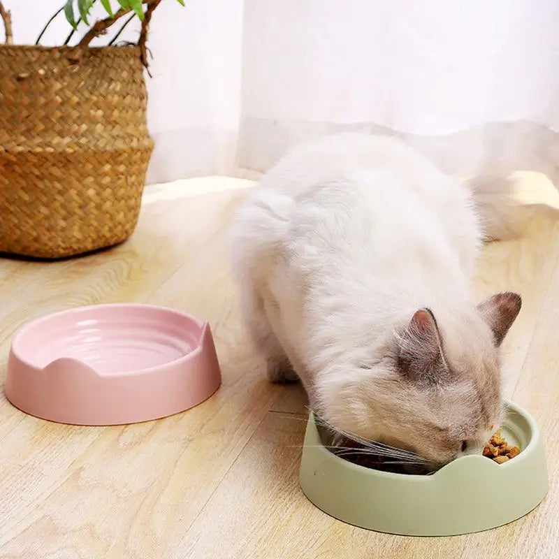 1-2Pcs Pet Dog Cat Food Bowl Cat Water Feeding Bowl Durable Plastic Standing Ear Threaded Pet Bowl Feeder Pets Accessories