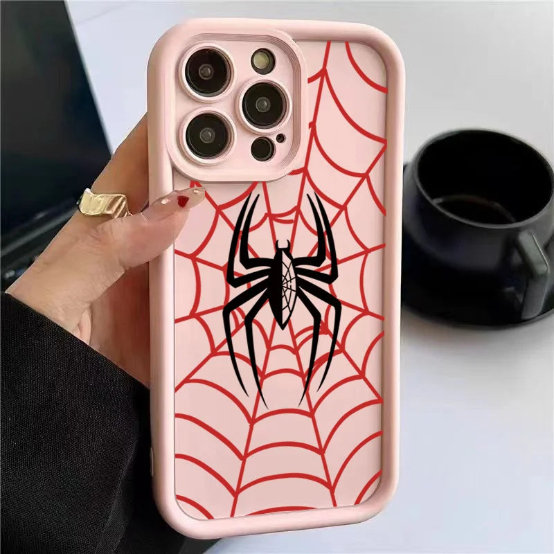 Black Phone Case For iPhone 14 15 16 Shockproof Candy Matte Soft Silicone Bumper Cover