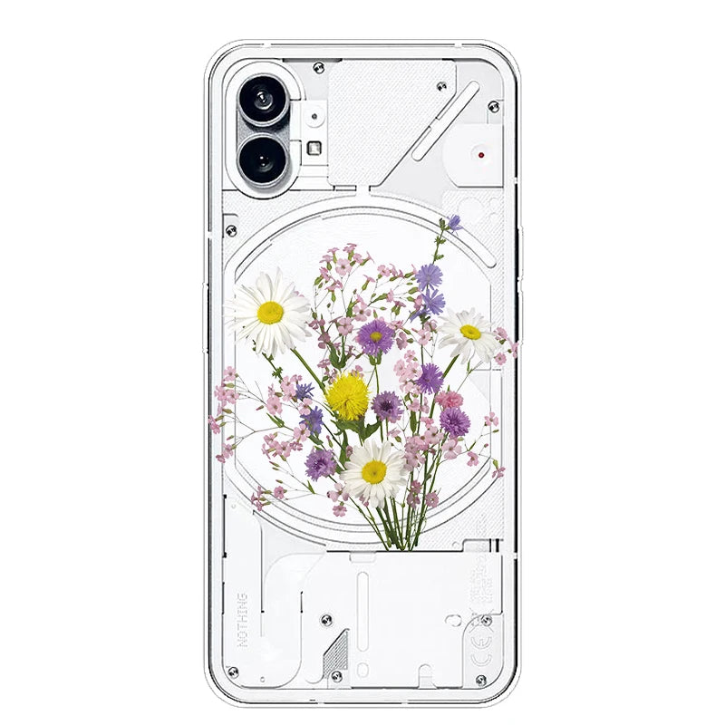 For Nothing Phone 1 2 Case Silicone Soft Cute Transparent Coque for Nothing Phone (2) TWO One Protective Funda Clear TPU Covers
