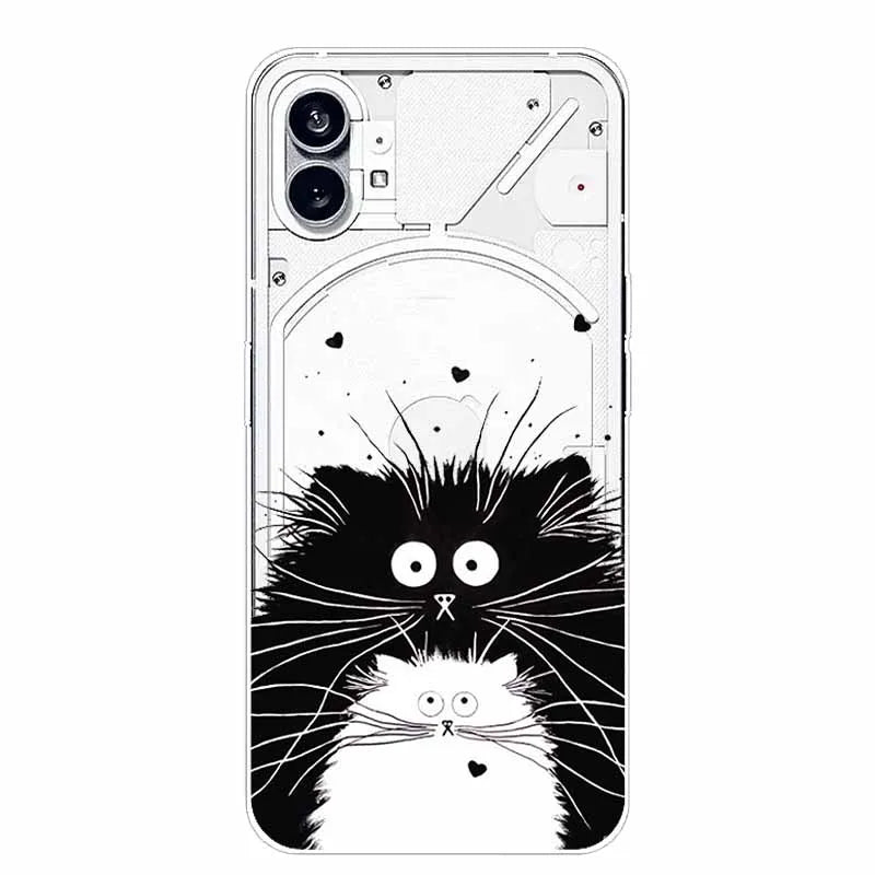 For Nothing Phone 1 2 Case Silicone Soft Cute Transparent Coque for Nothing Phone (2) TWO One Protective Funda Clear TPU Covers