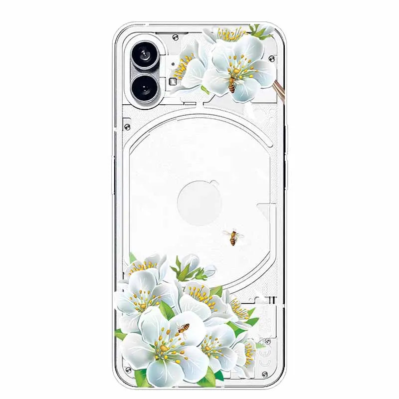 For Nothing Phone 1 2 Case Silicone Soft Cute Transparent Coque for Nothing Phone (2) TWO One Protective Funda Clear TPU Covers
