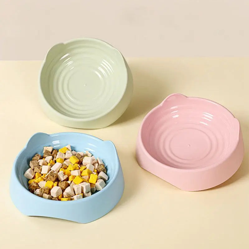 1-2Pcs Pet Dog Cat Food Bowl Cat Water Feeding Bowl Durable Plastic Standing Ear Threaded Pet Bowl Feeder Pets Accessories