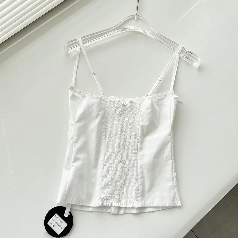 Women's Lace Up Tank Camis, Adjustable Strap, Princess Evangelina, Button Up
