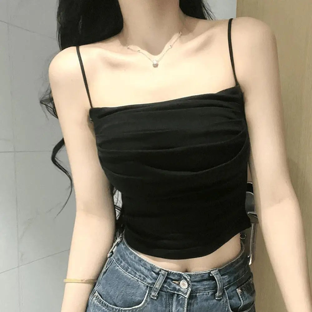 Women Casual Vest Beauty Back Camisole With Thin Straps Sexy Sleeveless Tank Tops Summer Female Bra Lingerie Tees Streetwear
