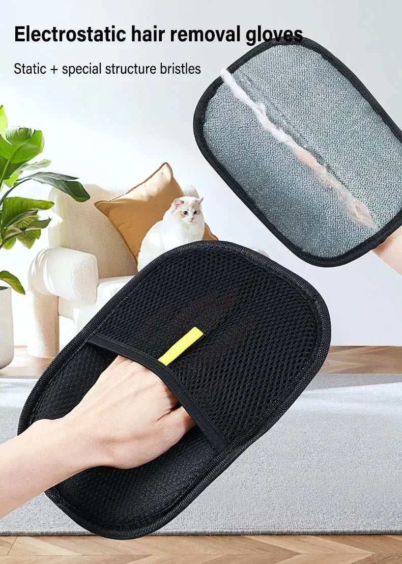 Pet Hair Remover Glove Static Dedusting Brush Pet Hair Remover Brush Removing Dog Cat Hair From Sofa Carpet Clothes Tool Supplie