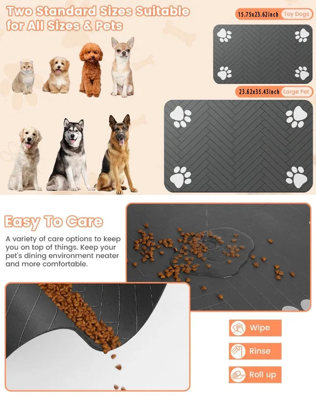 VIKAMA diatom mud pet dining area cat and dog placemat, water-absorbing, anti-slip feeding, splash-proof pad, pet supplies