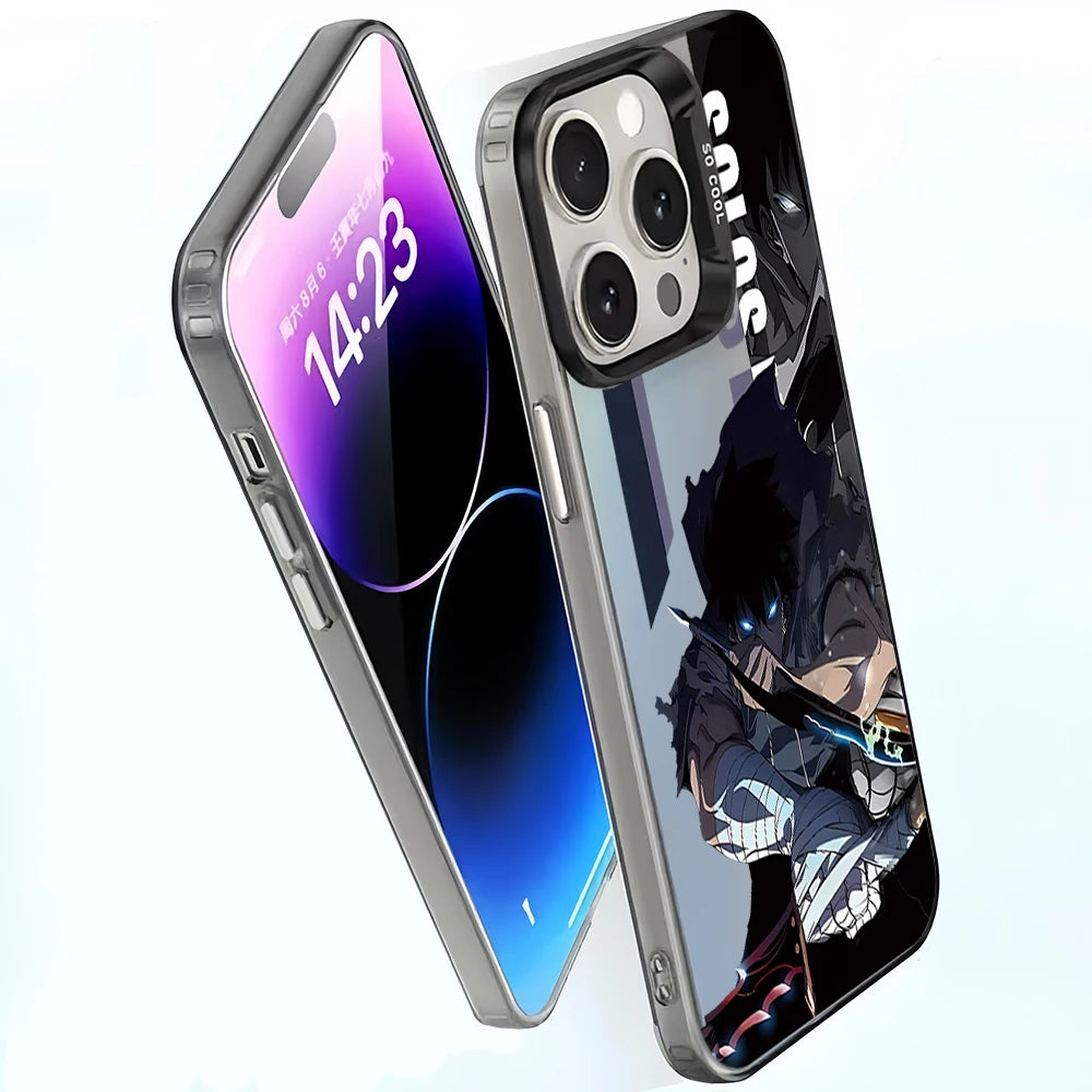COOL  ANIME Solo Leveling FUNDA Phone Case For iPhone 16 14 15 Pro Max Plus Shockproof  Clear Back Cover