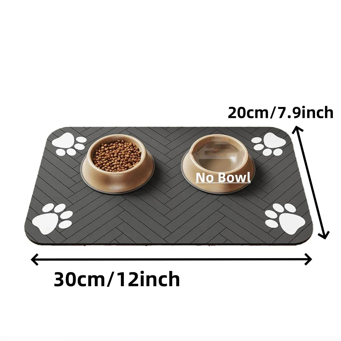 Pet Feeding Mat-Absorbent Pets Placemat for Food and Water Bowl, with Waterproof Rubber Backing, Quick Dry Water Mat for Dog Cat