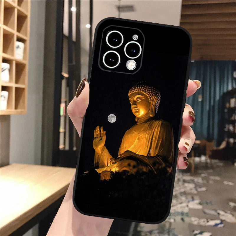 Buddha Phone Case For iPhone 16 15 13 14  Pro Max 16 14 13 Pro 15 Plus 16E Silicone Cover