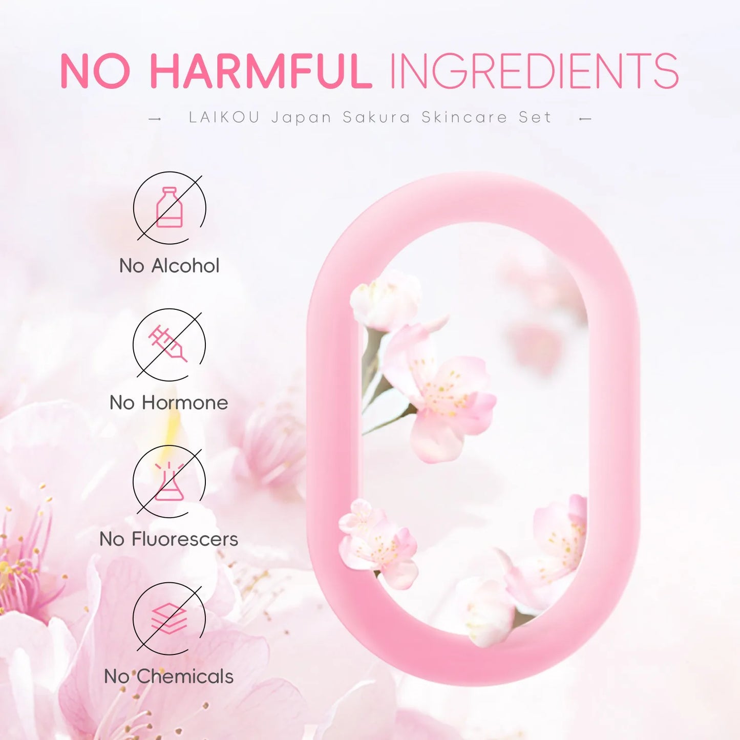 4 PCS Face Skin Care Set Cleanser Sakura Essence Cream Moisturizing Eye Cream Face Serum Improve Roughness & Dryness Skin Care
