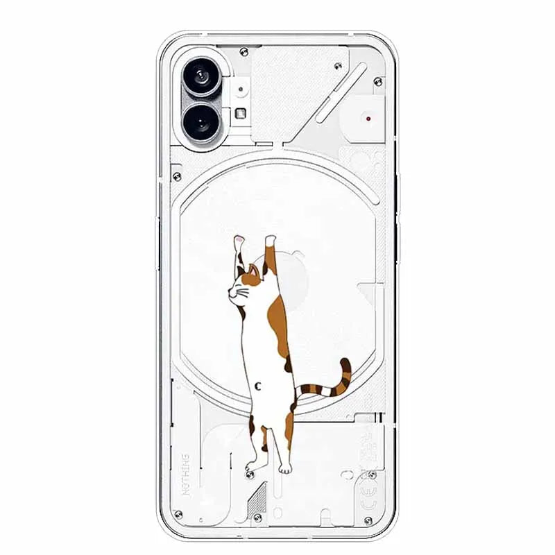 For Nothing Phone 1 2 Case Silicone Soft Cute Transparent Coque for Nothing Phone (2) TWO One Protective Funda Clear TPU Covers