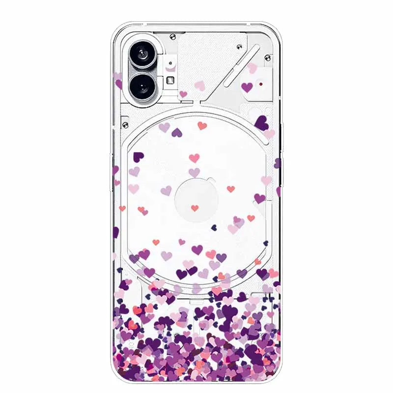 For Nothing Phone 1 2 Case Silicone Soft Cute Transparent Coque for Nothing Phone (2) TWO One Protective Funda Clear TPU Covers