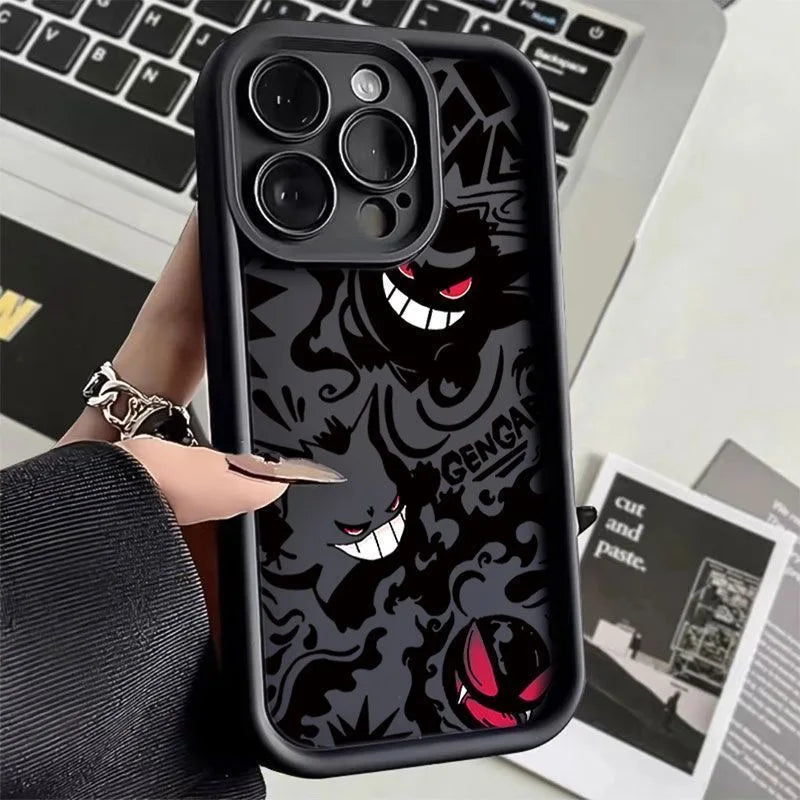 Gengar Phone Case for iPhone 15 14 Liquid Silicone Shockproof Cover