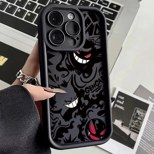Gengar Phone Case for iPhone 15 14 Liquid Silicone Shockproof Cover
