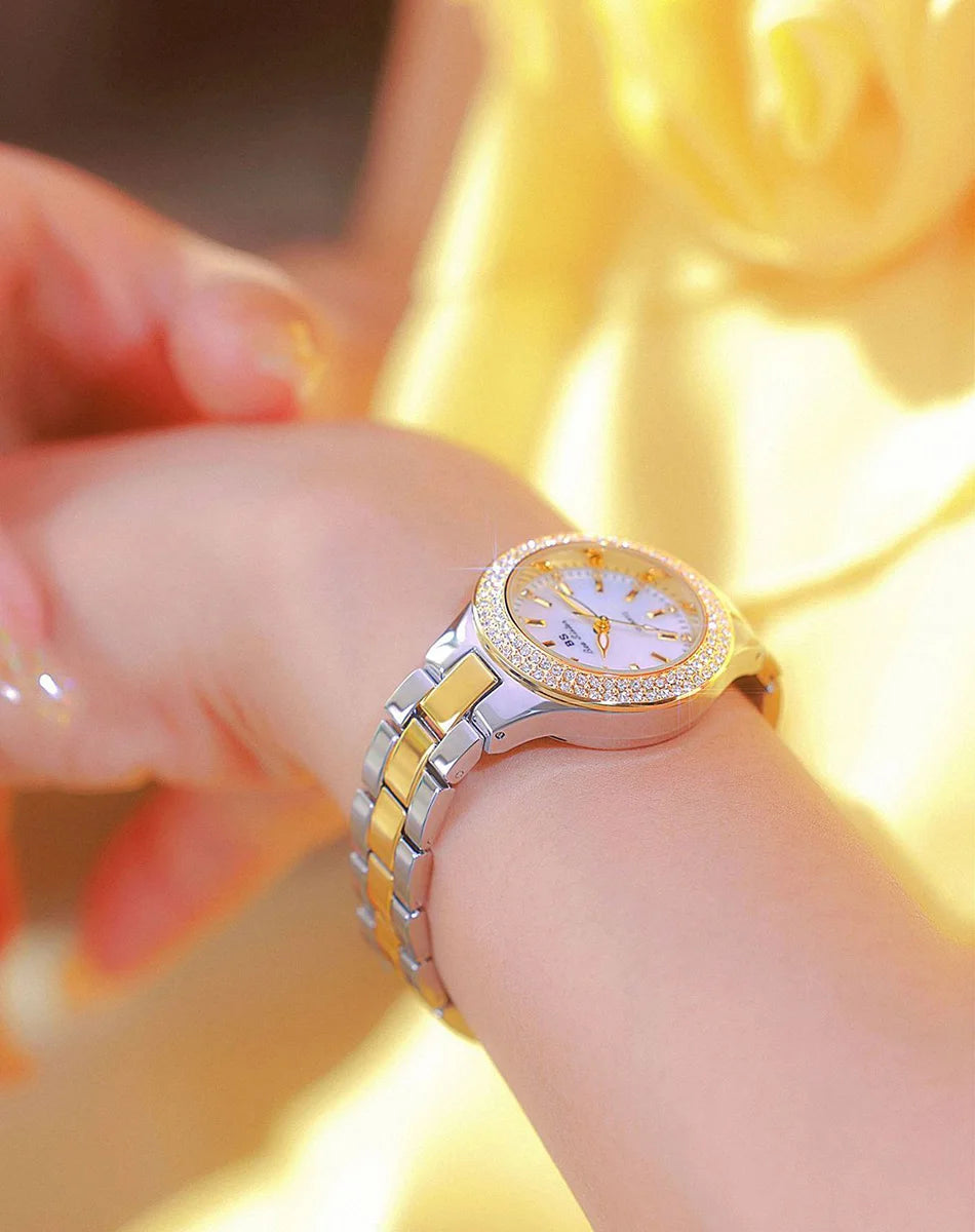 Luxury Elegant Quartz Watches Women High Quality Diamond Dial Ladies Watch Fashion Stainless Steel Bracelet Women's Wristwatch