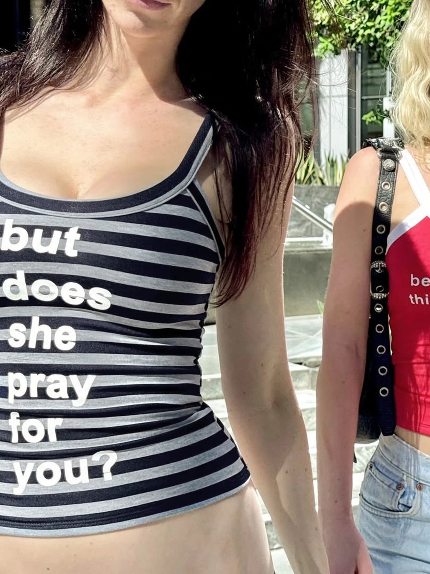 Dulzura Sleeveless Backless Slim Striped Letter Print Crop Camisole Ladies Fashion Sexy Casual Y2K Top Party Club Summer Clothes