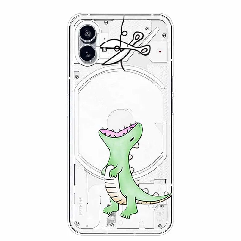 For Nothing Phone 1 2 Case Silicone Soft Cute Transparent Coque for Nothing Phone (2) TWO One Protective Funda Clear TPU Covers