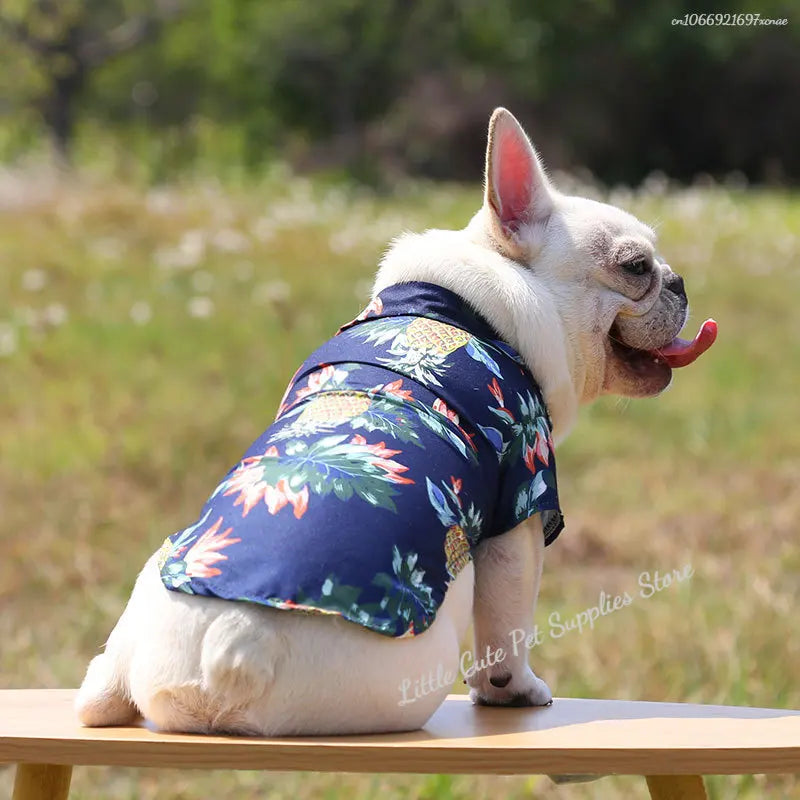 Pet Beach Pineapple Shirts Hawaiian Style Dog Cat Coat Vest Spring Summer Thin Breathable Puppy T-Shirt Clothes Fashion Costumes