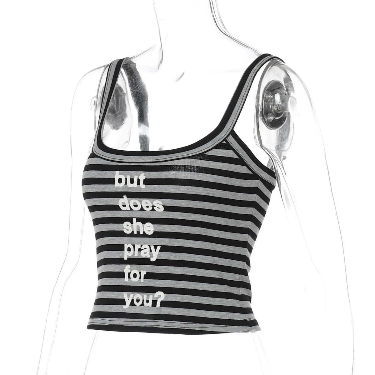 Dulzura Sleeveless Backless Slim Striped Letter Print Crop Camisole Ladies Fashion Sexy Casual Y2K Top Party Club Summer Clothes