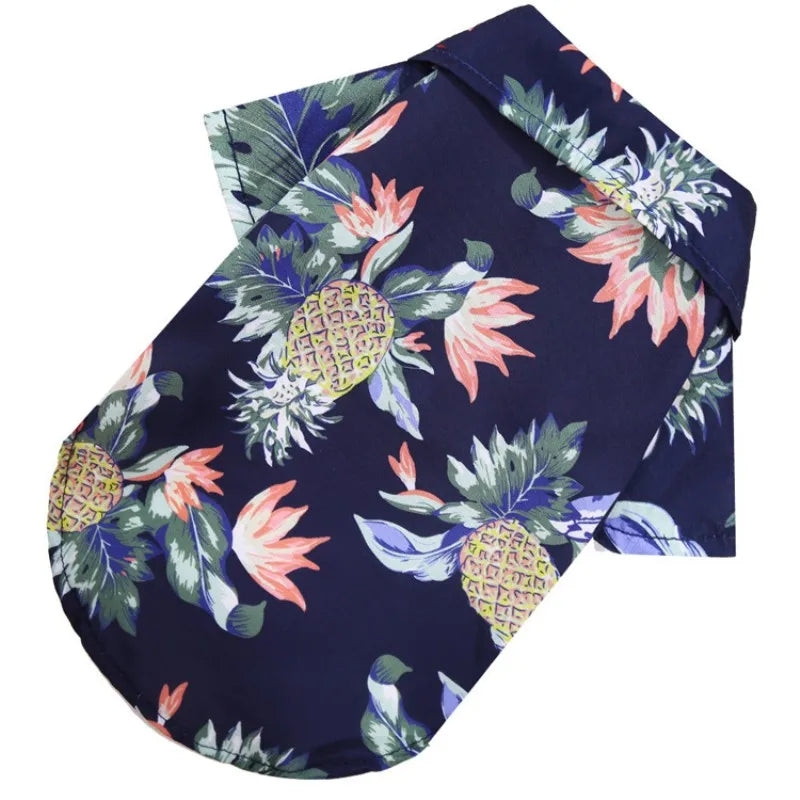 Summer Hawaiian Beach Style Dog Shirt Fashion Pet Dog Clothes Print Puppy Vest Breathable Cat Thin Shirt Pet Chihuahua Clothes