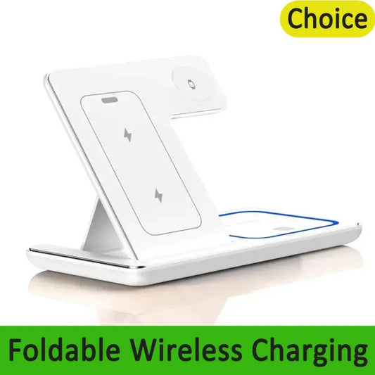 3 in 1 Wireless Charger Stand  For iPhone 16 15 14 13 12 11 X  iWatch 8 7 6  Airpods Pro 30W Foldable Fast Charging Dock Station