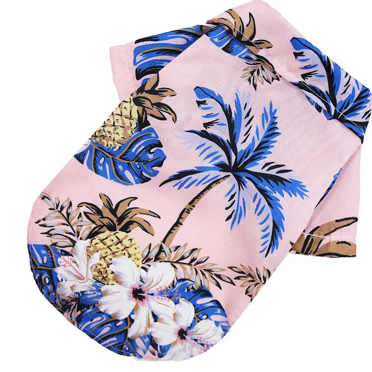 Pet Beach Pineapple Shirts Hawaiian Style Dog Cat Coat Vest Spring Summer Thin Breathable Puppy T-Shirt Clothes Fashion Costumes