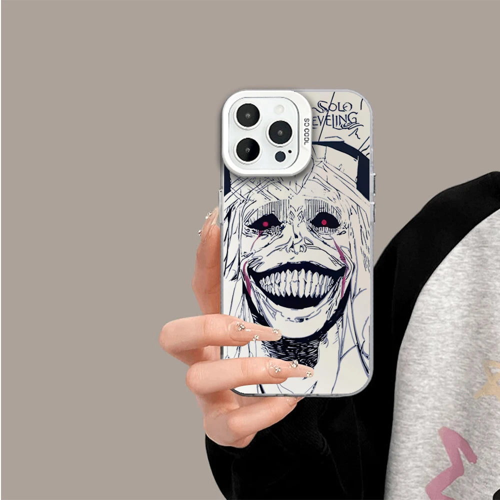COOL  ANIME Solo Leveling FUNDA Phone Case For iPhone 16 14 15 Pro Max Plus Shockproof  Clear Back Cover
