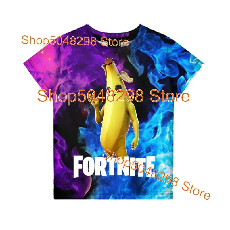 Peely Fortnited 8 To 19 Years Kids T Shirt Battle Royale Cartoon Tops Teen Clothes Men Women Hero 3D Printed T-shirt Boys Girls
