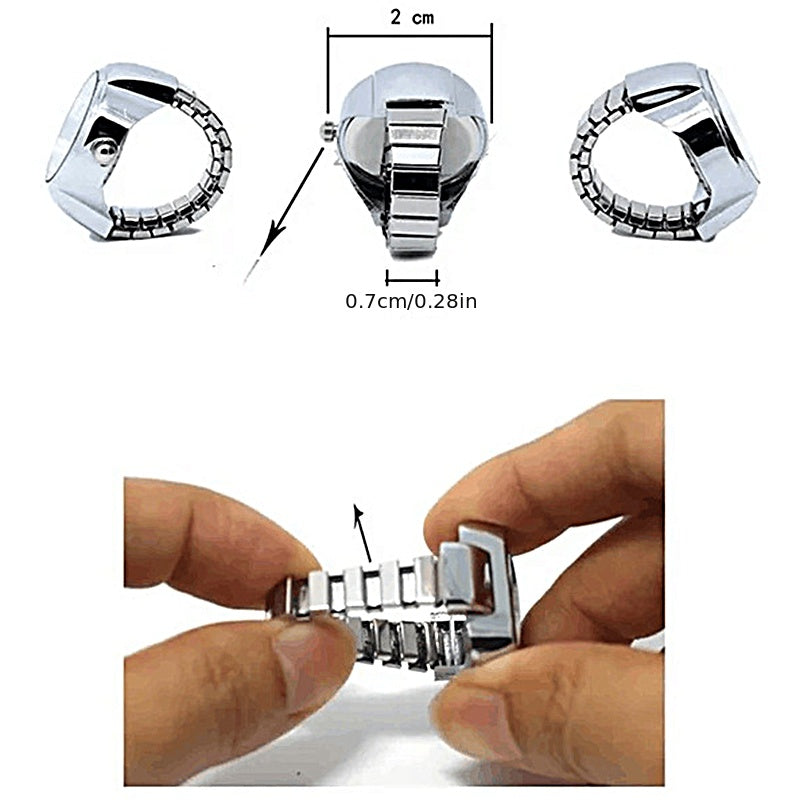 [Mini Watch For Teenagers Ring] Trendy Watch Ring, Retro Creative Finger Mini Watch For Teenagers, Ideal Choice For Gifts