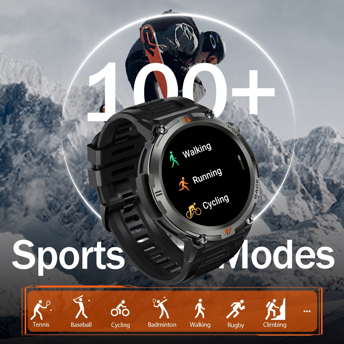 [Smart Watch] JELLOO 1.45 Inch Touchscreen Smart Watch | Fitness Tracker for Men, Answer/Make Calls, Rechargeable Battery, Zinc Alloy Body, Silicone Strap - Ideal for iPhone & Android, Minimalist Watch Design, Durable Watchba