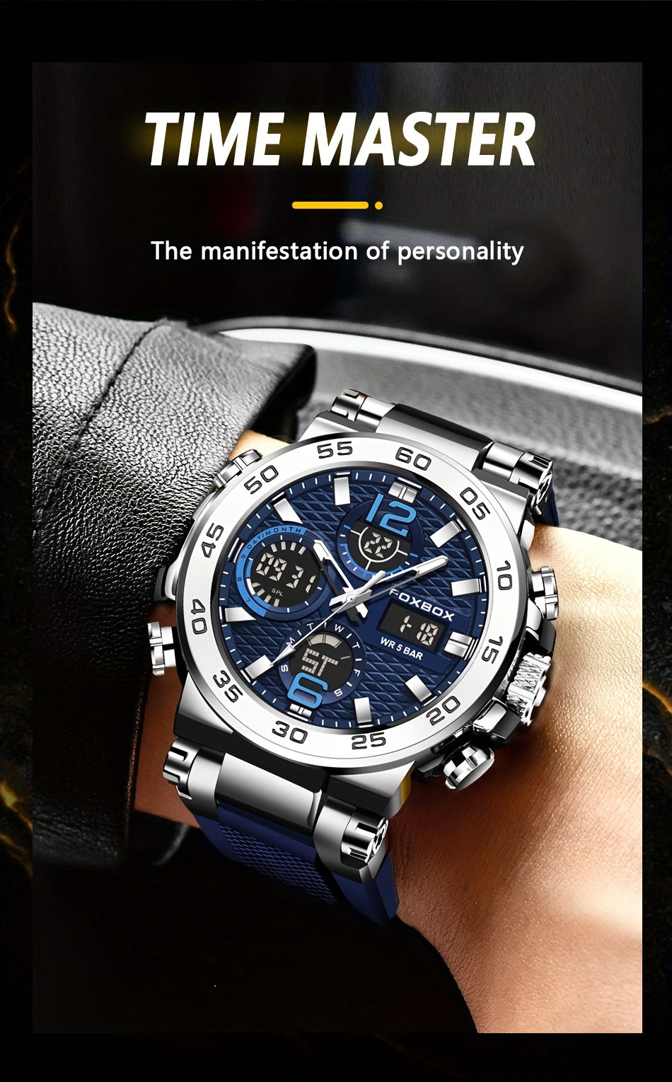 Men'S Sports Watch Waterproof Dual Display Digital Military Quartz Watch Alarm Clock Chronograph Multifunction Luminous Watch Student Watch Outdoor Hiking / Schooling Valentine'S Day