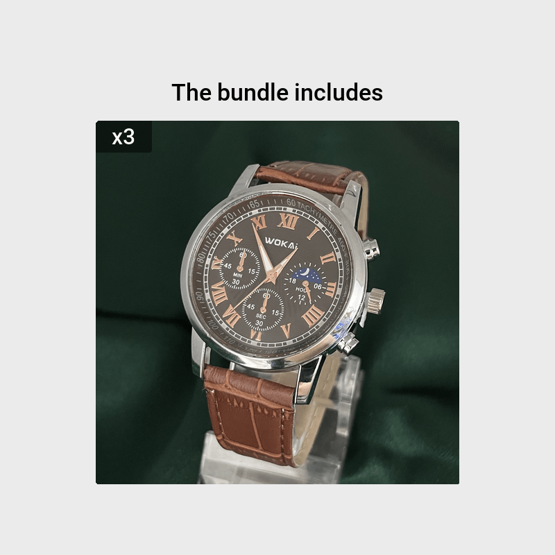 Men's Business Wrist Watch Quartz Casual Belt Men's Watch Brown Watch