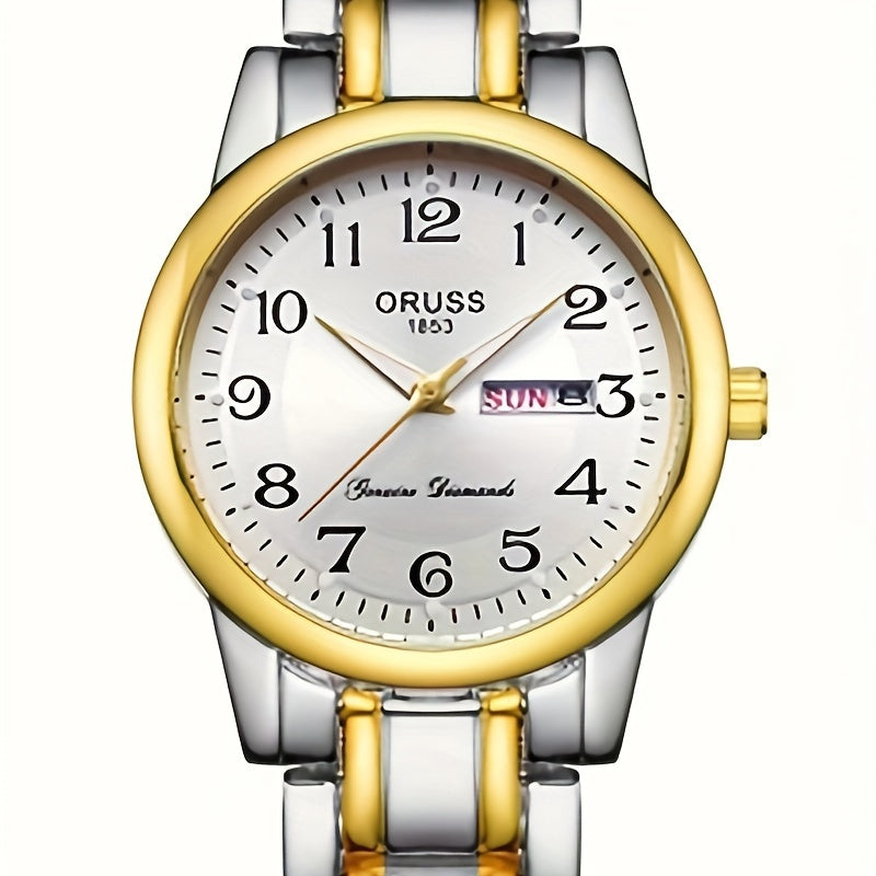 Fashionable Luminous Ladies Quartz Watch - Stylish Textured Dial with Calendar & Date - Waterproof Analog Wristwatch for Daily Wear & Travel Adventures