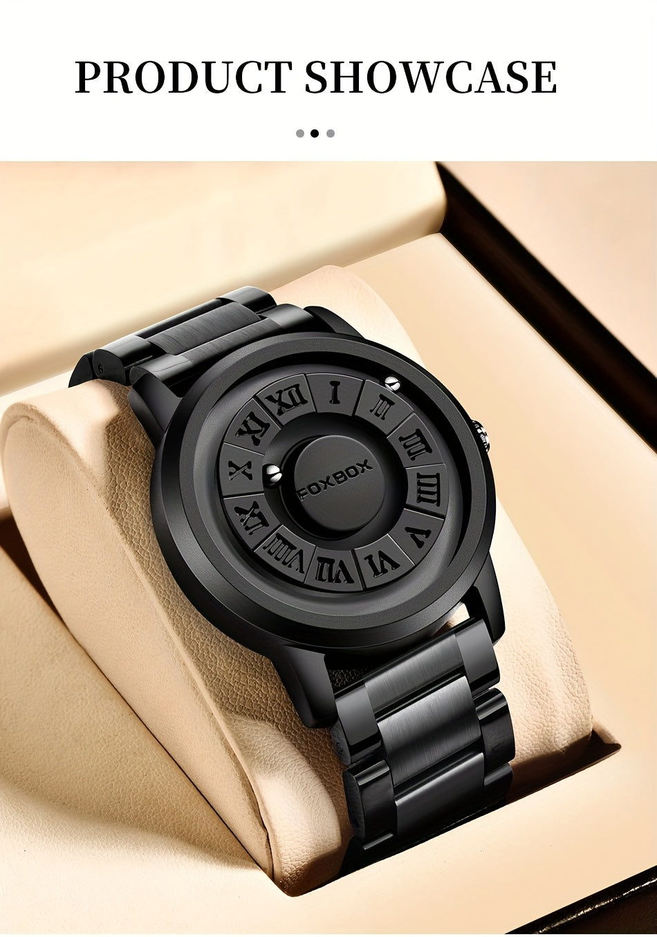 Stylish Men's Rotating Bead Watch - Waterproof Wrist Watch with Cool Dial Display Design, Magnetic Bead, Ideal for Halloween Gifts, Family Gatherings, and Daily Wear