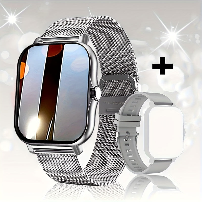 New Smart Watch with a 1.83-Inch Display, Wireless Calling And Receiving, Multiple Sports Modes, Sedentary Reminders, Weather Forecasts, Message Notifications, Borderless Design, Suitable for Android And Iphone, for Both Men