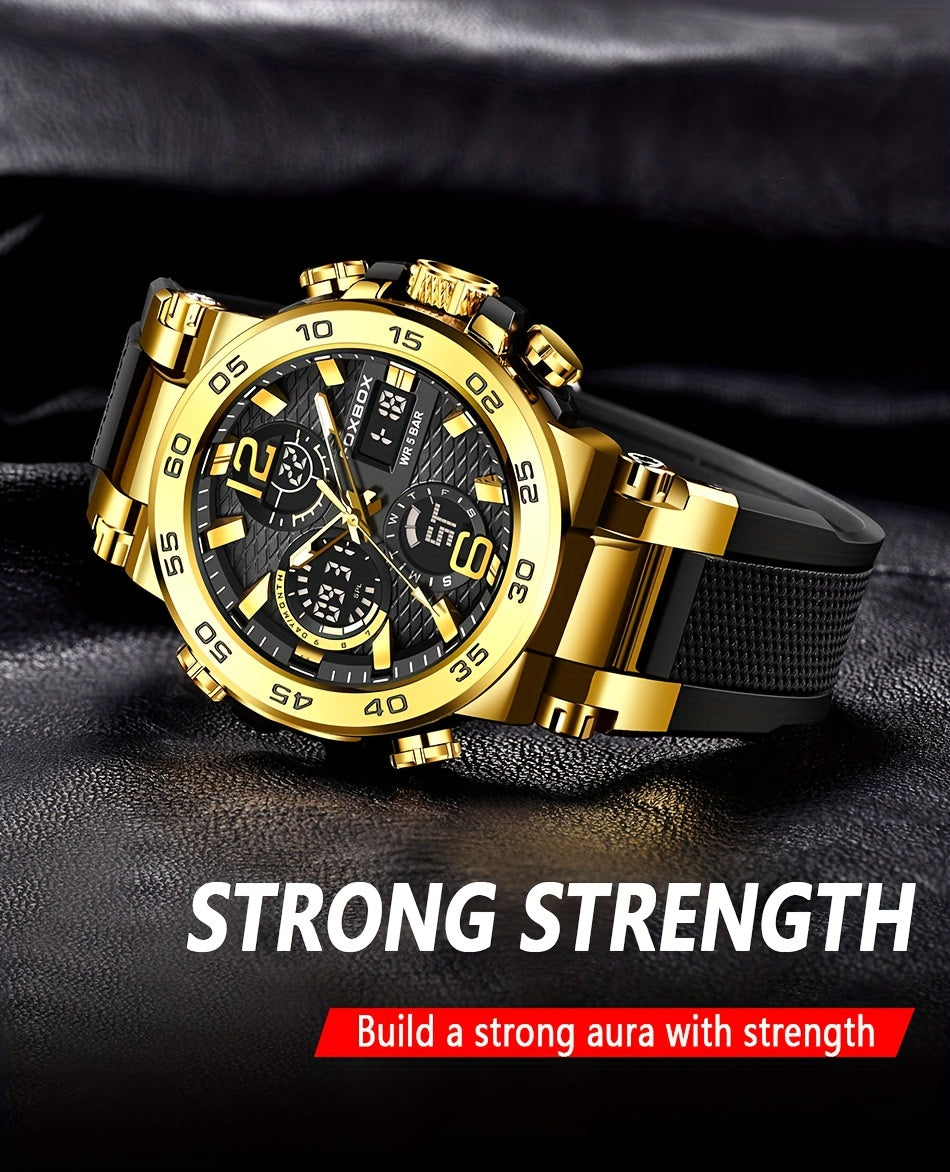 Men'S Sports Watch Waterproof Dual Display Digital Military Quartz Watch Alarm Clock Chronograph Multifunction Luminous Watch Student Watch Outdoor Hiking / Schooling Valentine'S Day