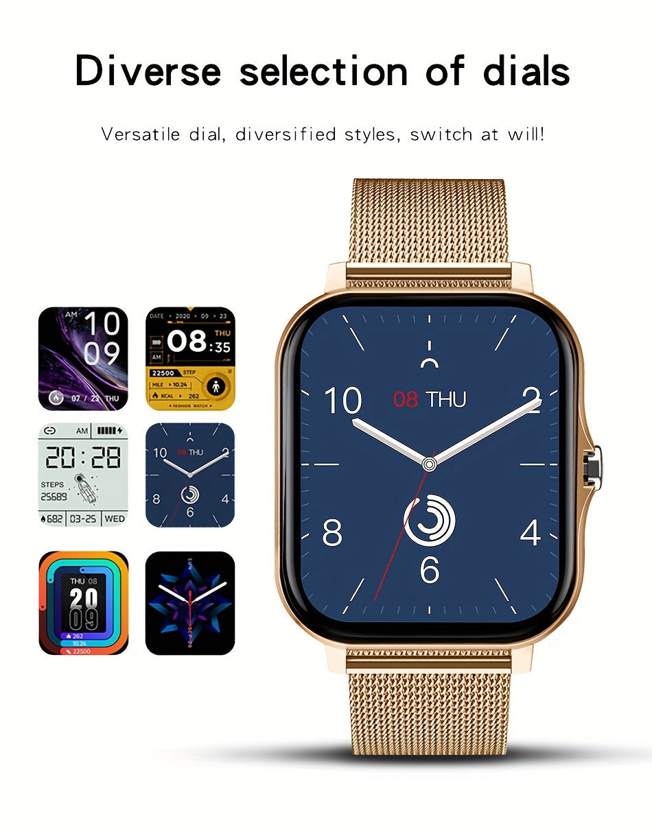 1.83" Borderless Smart Watch - Wireless Calling/Receiving, Multiple Sports Modes, Sedentary Reminder, Weather Forecast, Message Notification, Slim Design for Android & iPhones, Perfect Gift for Men & Women