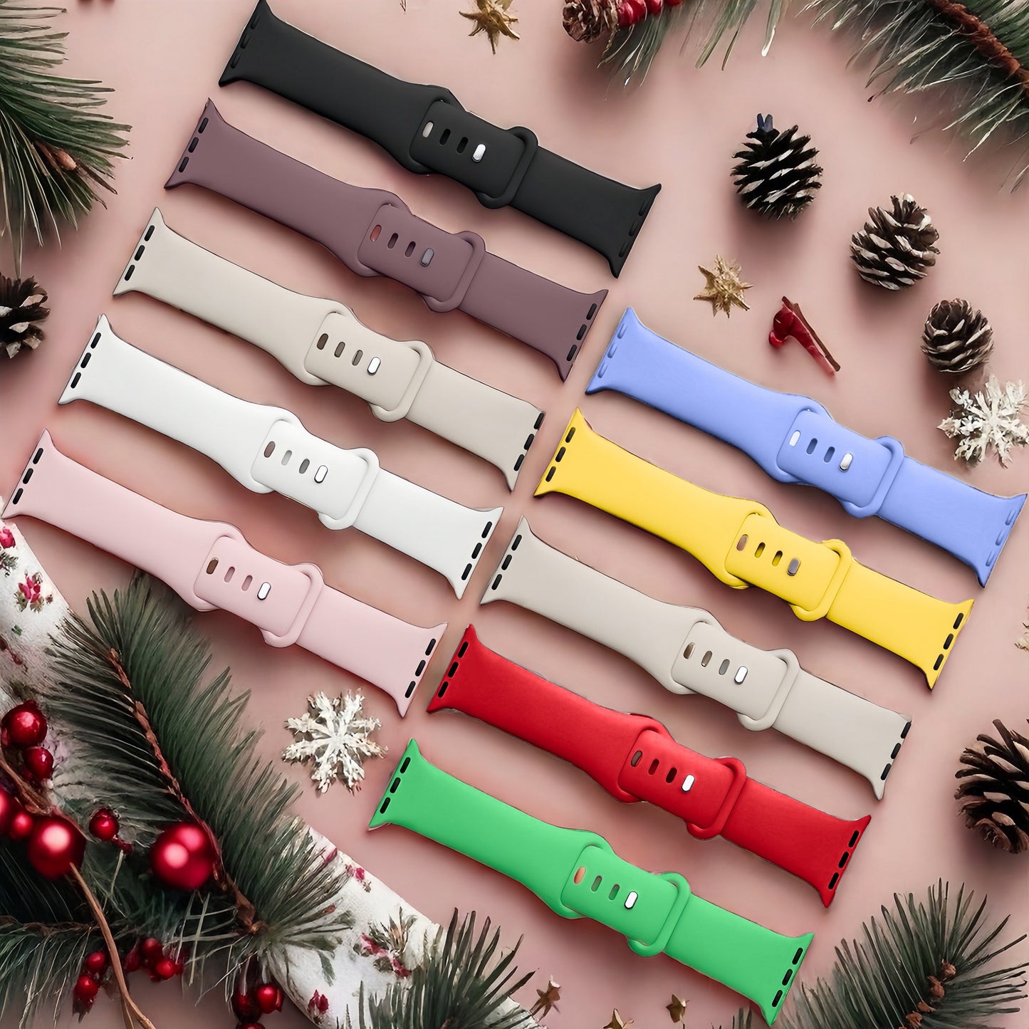 1 Pack Soft Touch Silicone Sport Band - Compatible with Apple Watch 38mm 40mm 41mm 42mm 44mm 45mm 49mm, Stylish Butterfly Clasp Design, Sweat-Resistant, Comfortable Wear for Women and Men, Fits Apple Watch Series 9 Ultra 8 7