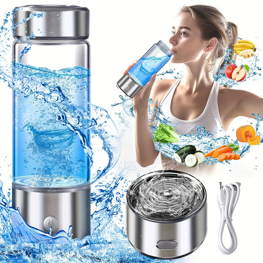 Hydrogen Water Bottle, Portable Hydrogen Water Ionizer Machine, Hydrogen Water Generator, Rechargeable Hydrogen Rich Water Glass Health Cup for Home Travel