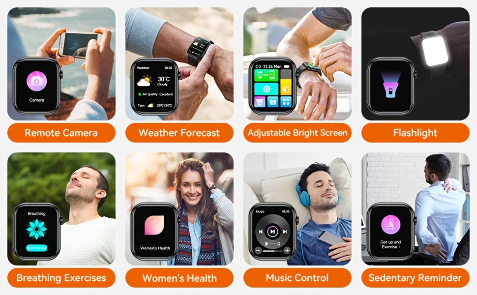 2025 smart watch (answer/make calls), 1.85-inch display smart watch, information reminder, suitable for men and women, fitness tracker, multiple sports modes, sports watch, step counting calorie counter, compatible with Andro